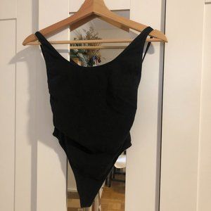 American Apparel Open Back Black Bodysuit